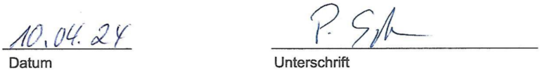 Datum und Unterschrift des Vorstandes